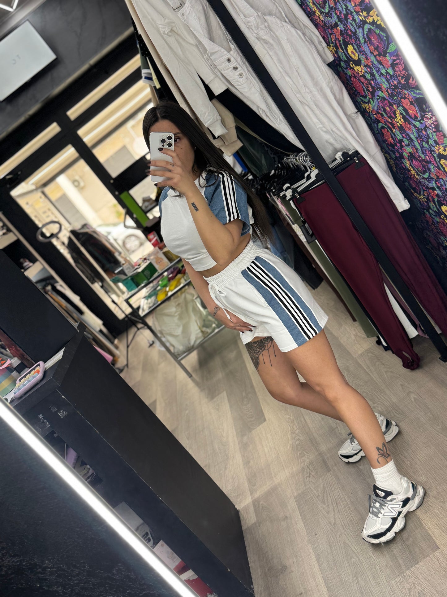 Coordinato denim bianco 116