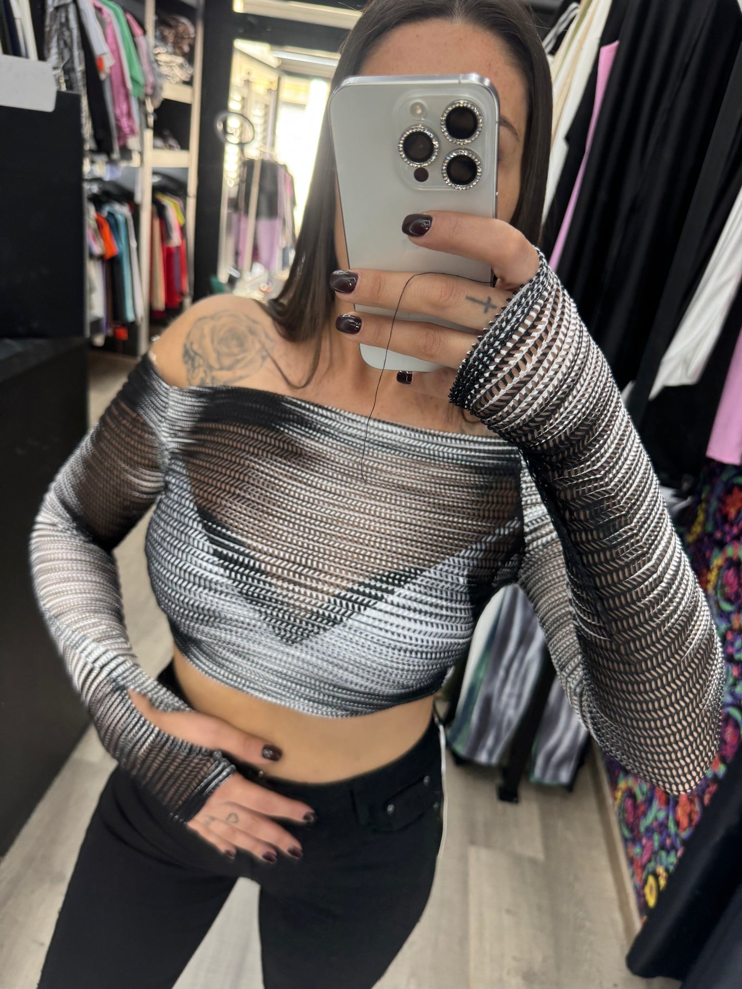 Top guanto velato 27