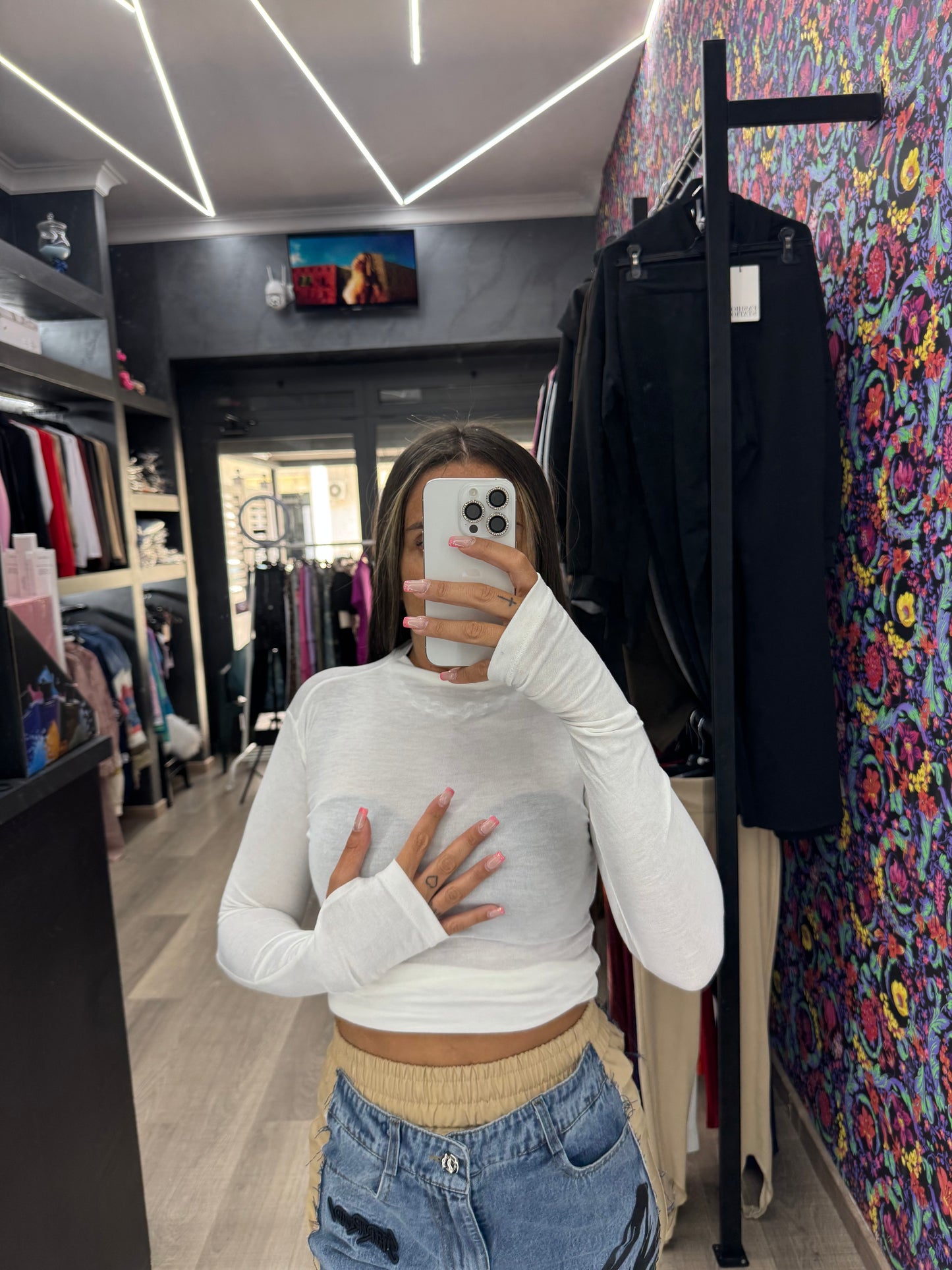 Top velato a guanto 38