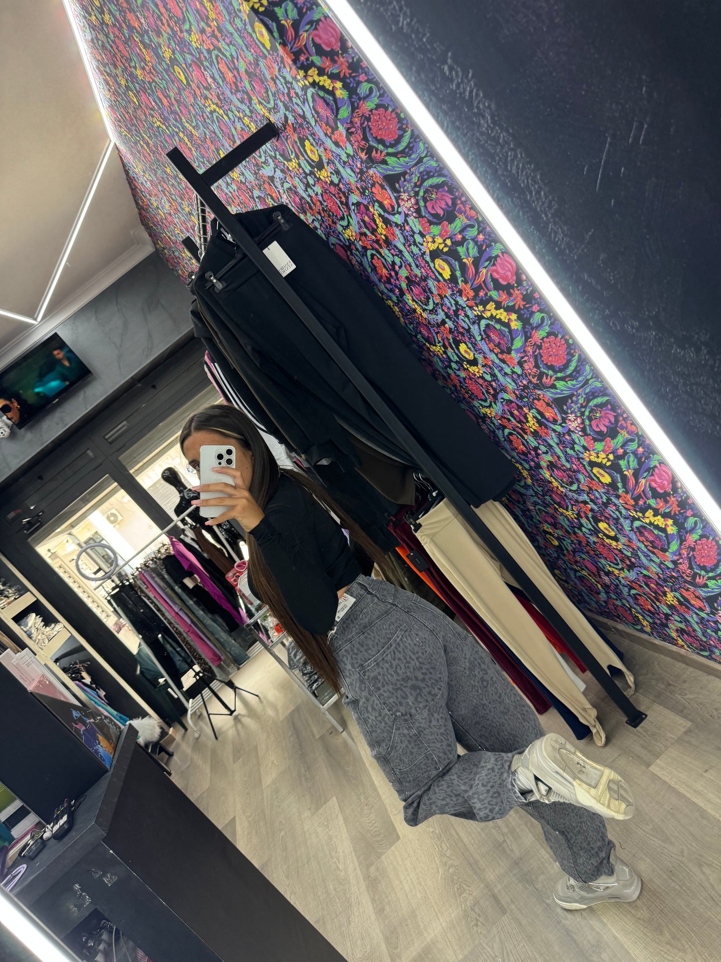 Jeans leopard diamond