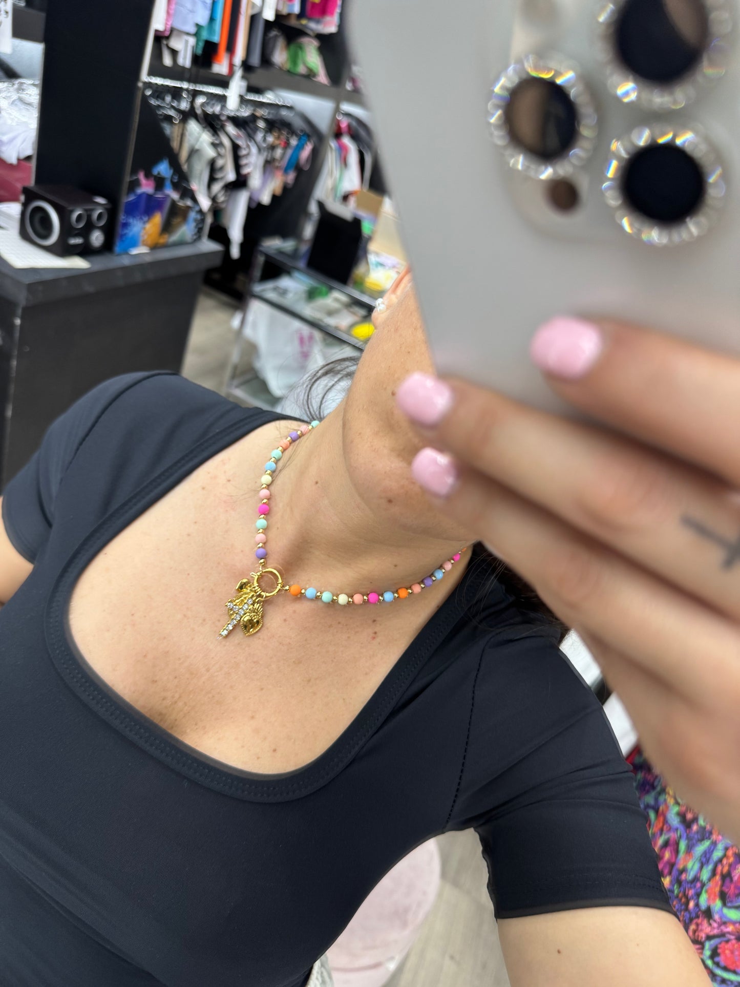 Collana perle multicolor