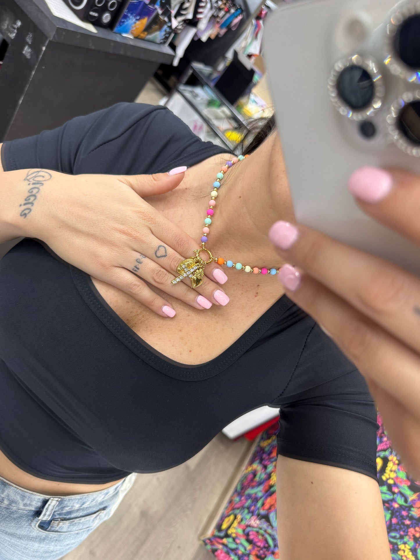 Collana perle multicolor