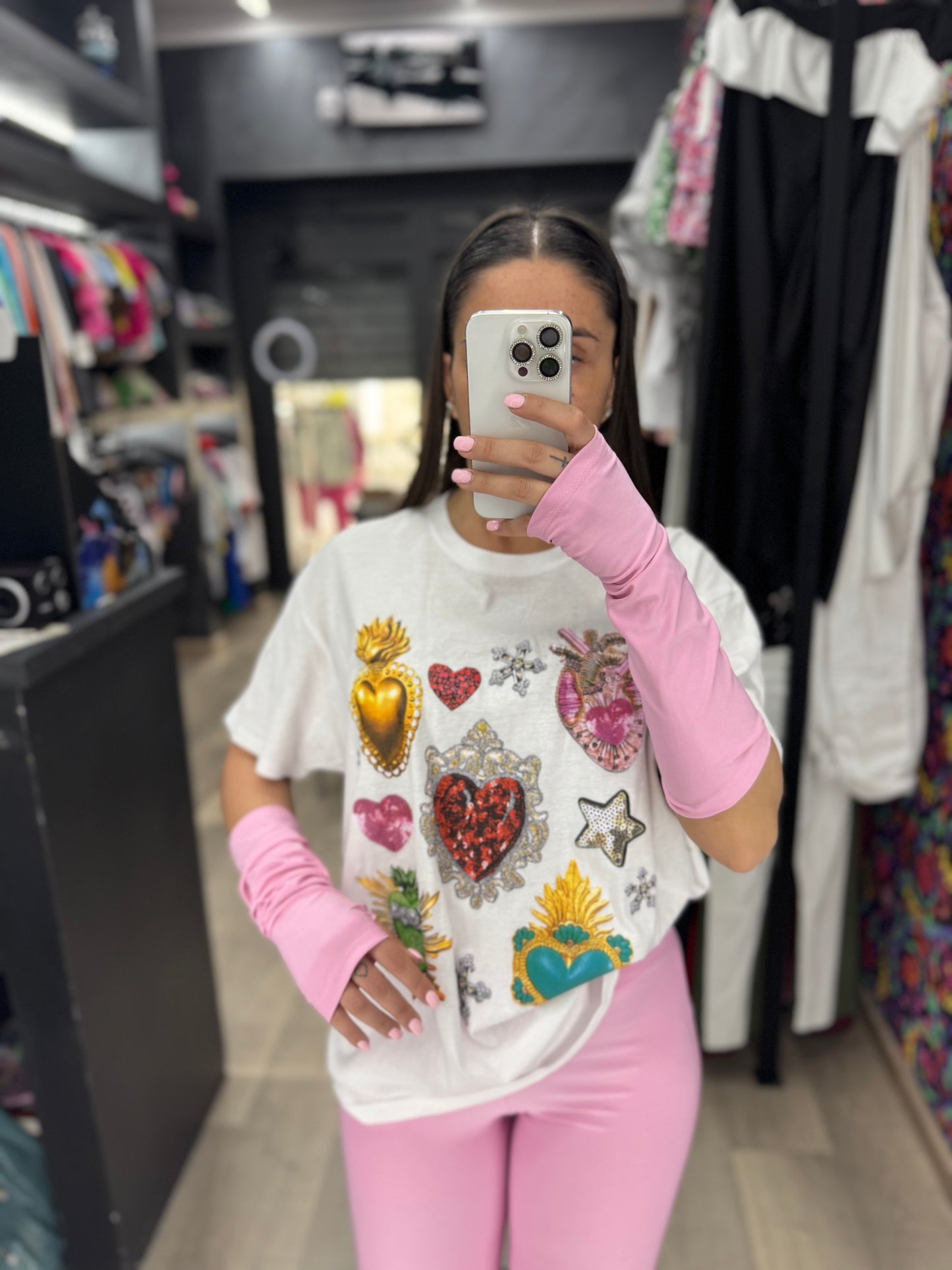 Maxi maglia manicotti rosa 179