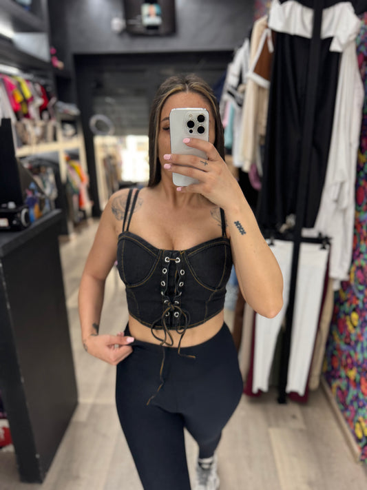 Corsetto in denim scuro 397