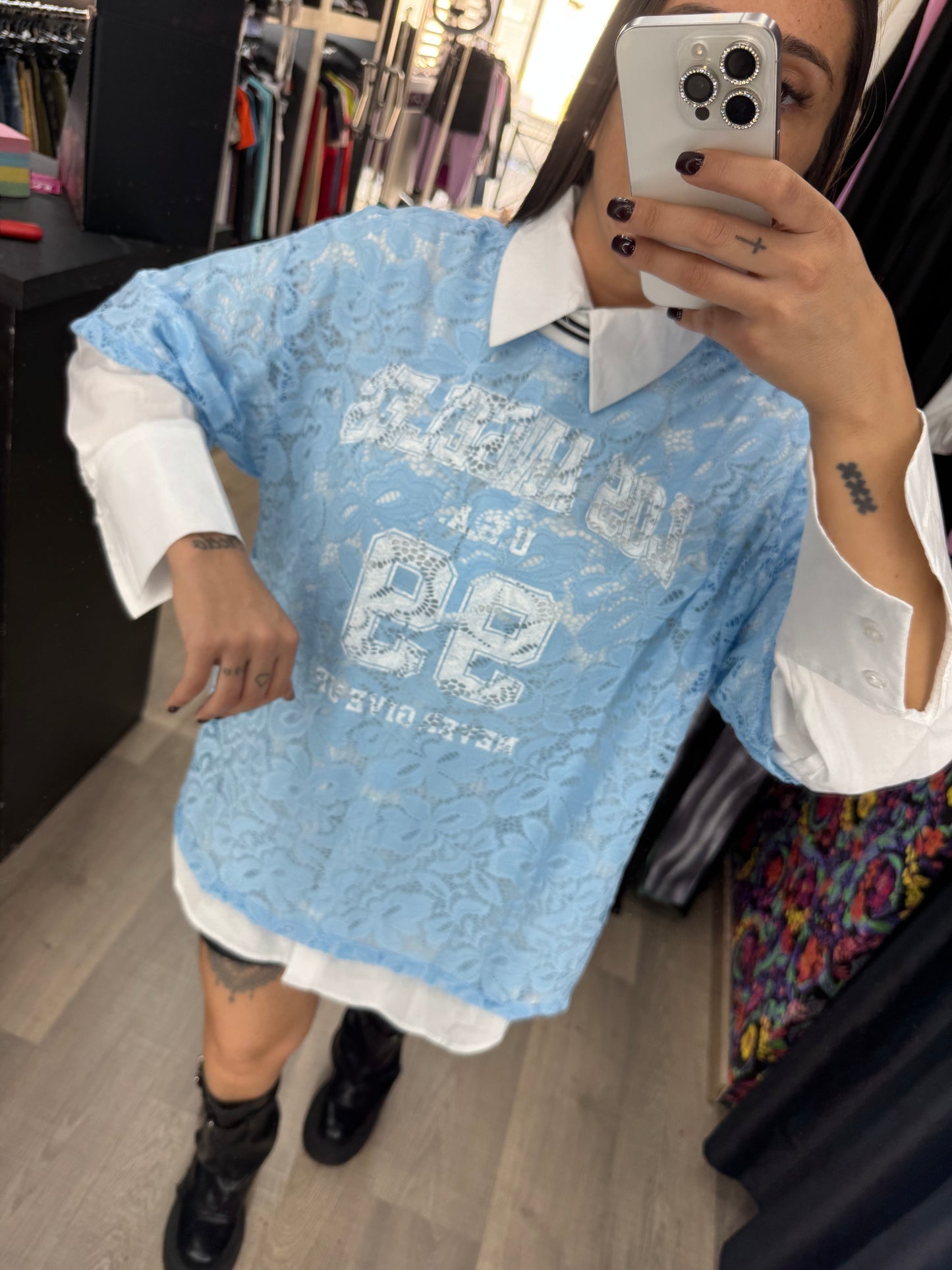 Maxi maglia los angeles con camicia 31