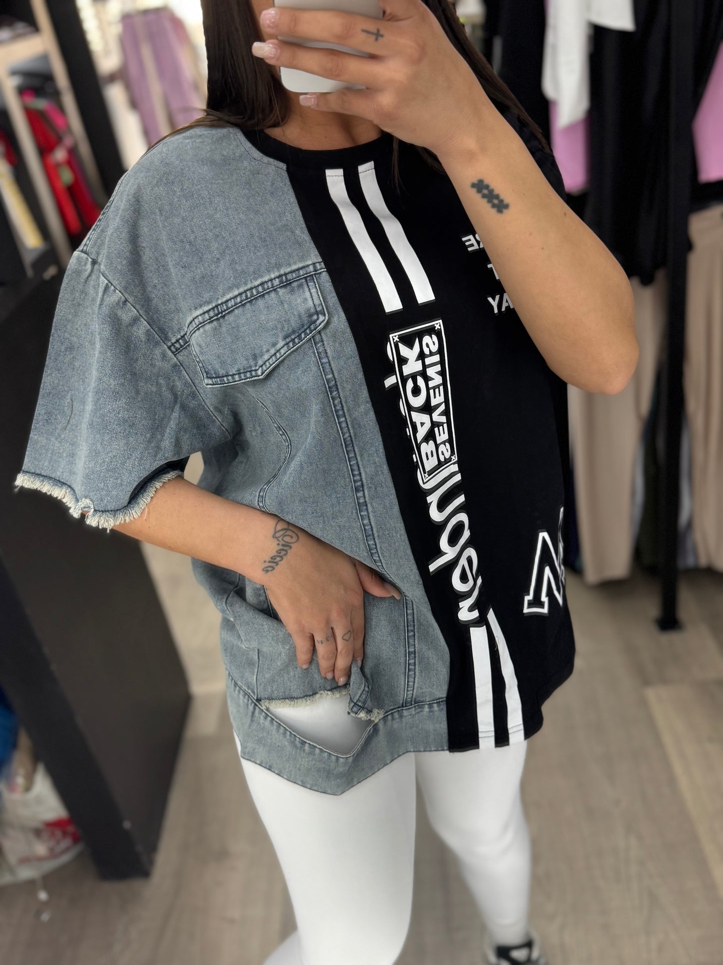 Magliettone in denim 36