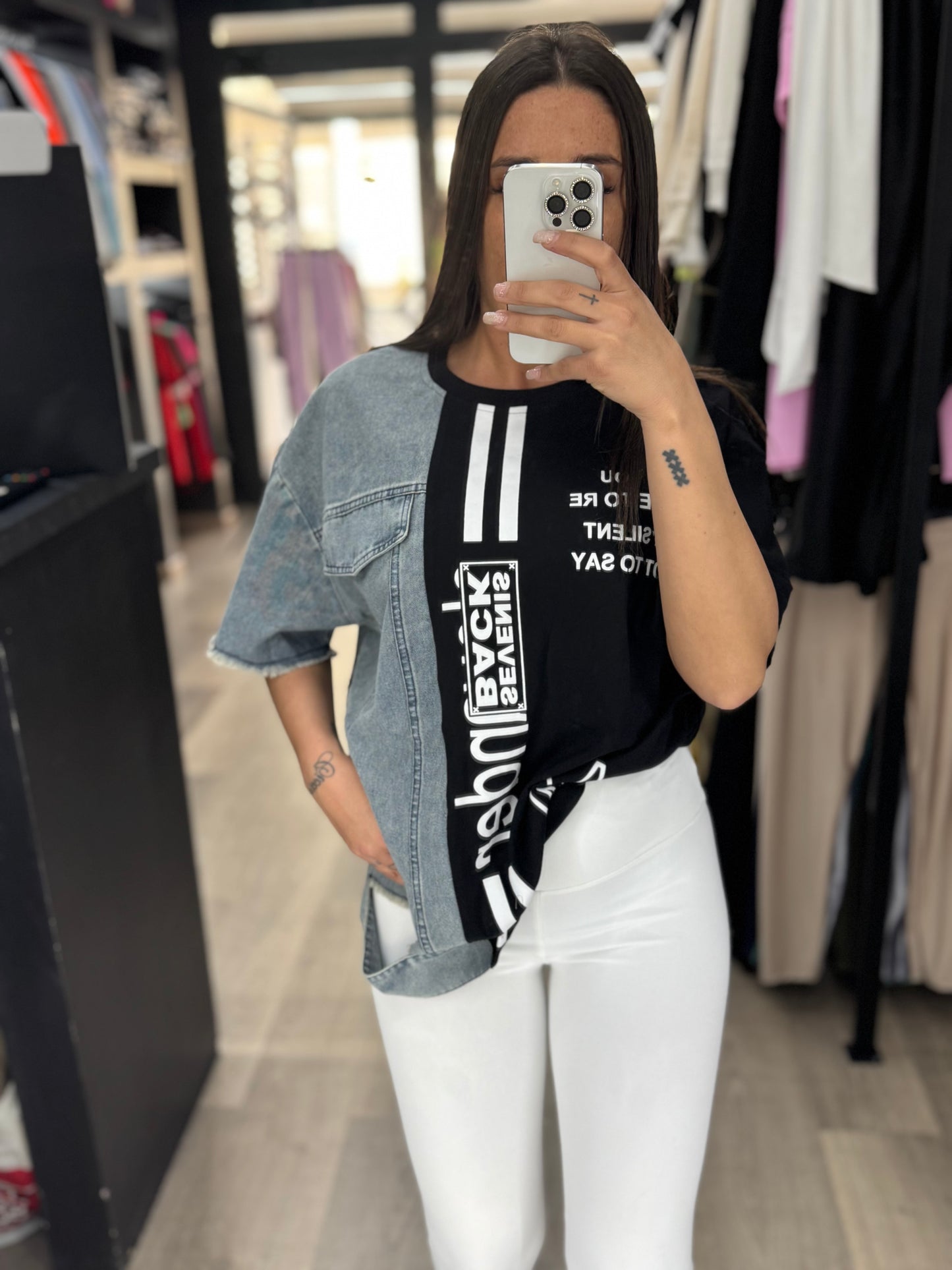 Magliettone in denim 36