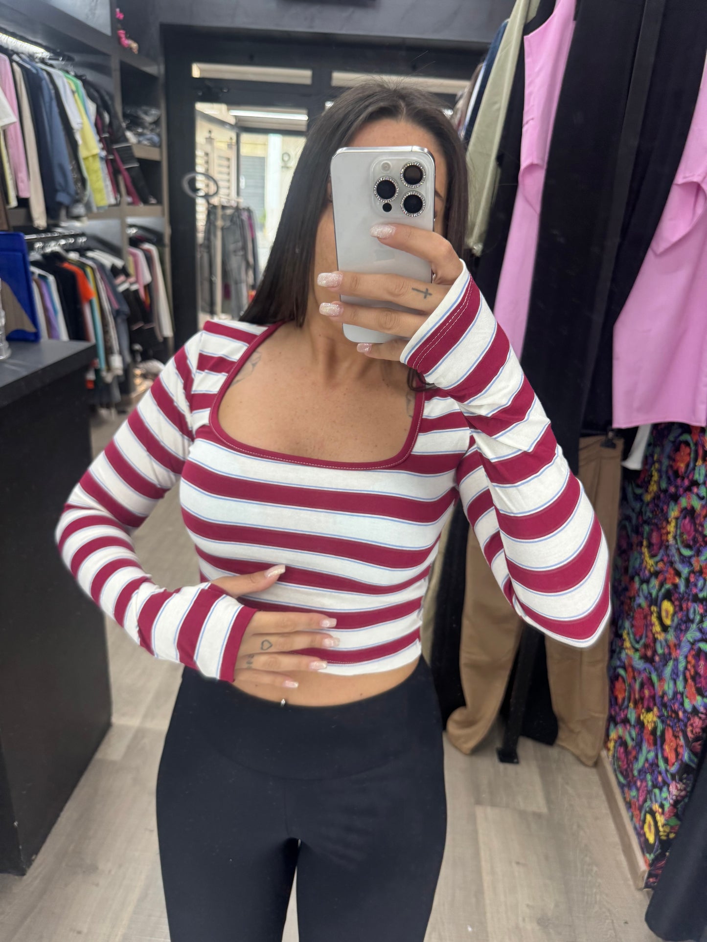 Top guanto righe 30