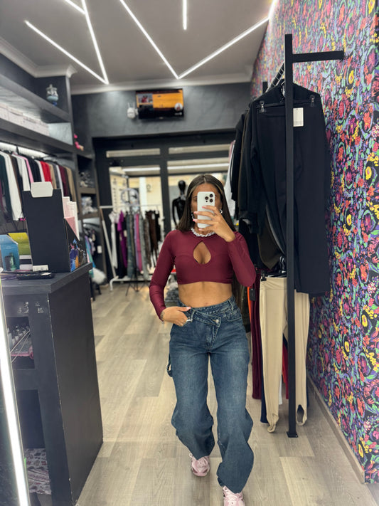 Jeans chiusura asimmetrica 29