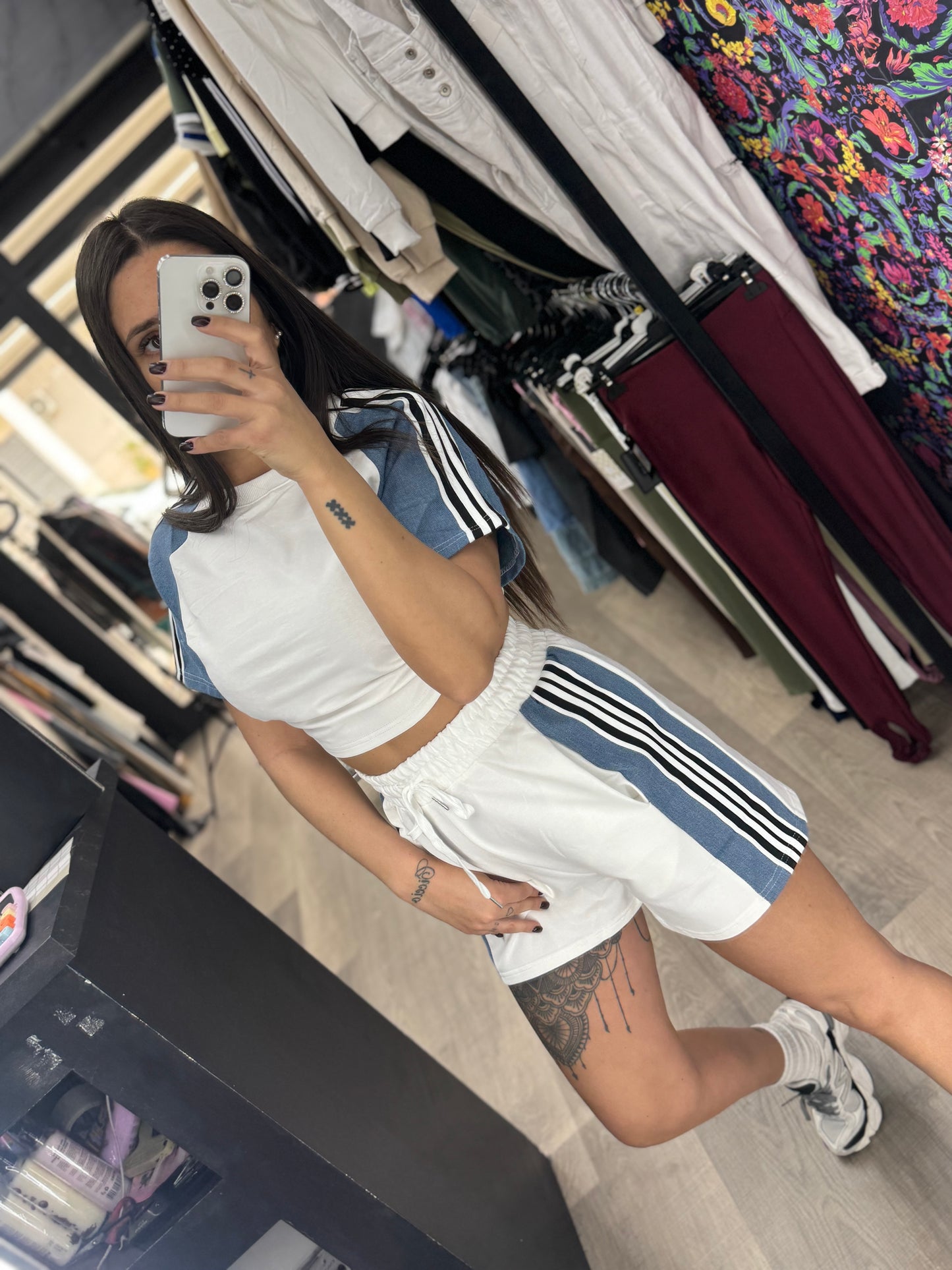 Coordinato denim bianco 116