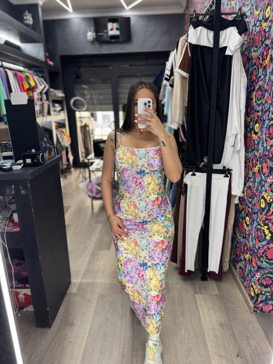 Vestito flowers diamond 370