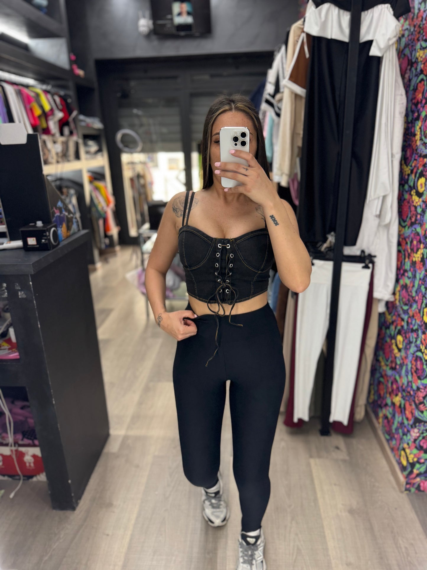Corsetto in denim scuro 397