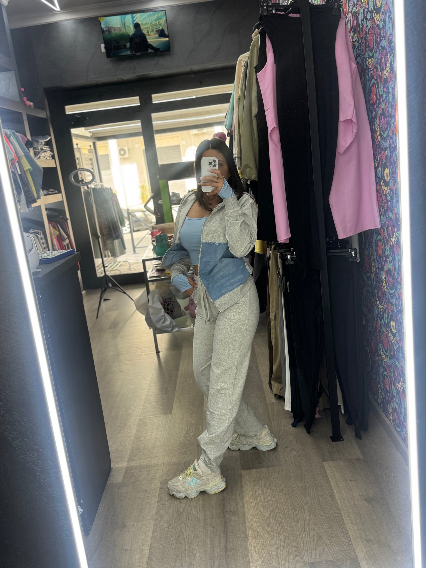 Tuta denim zip