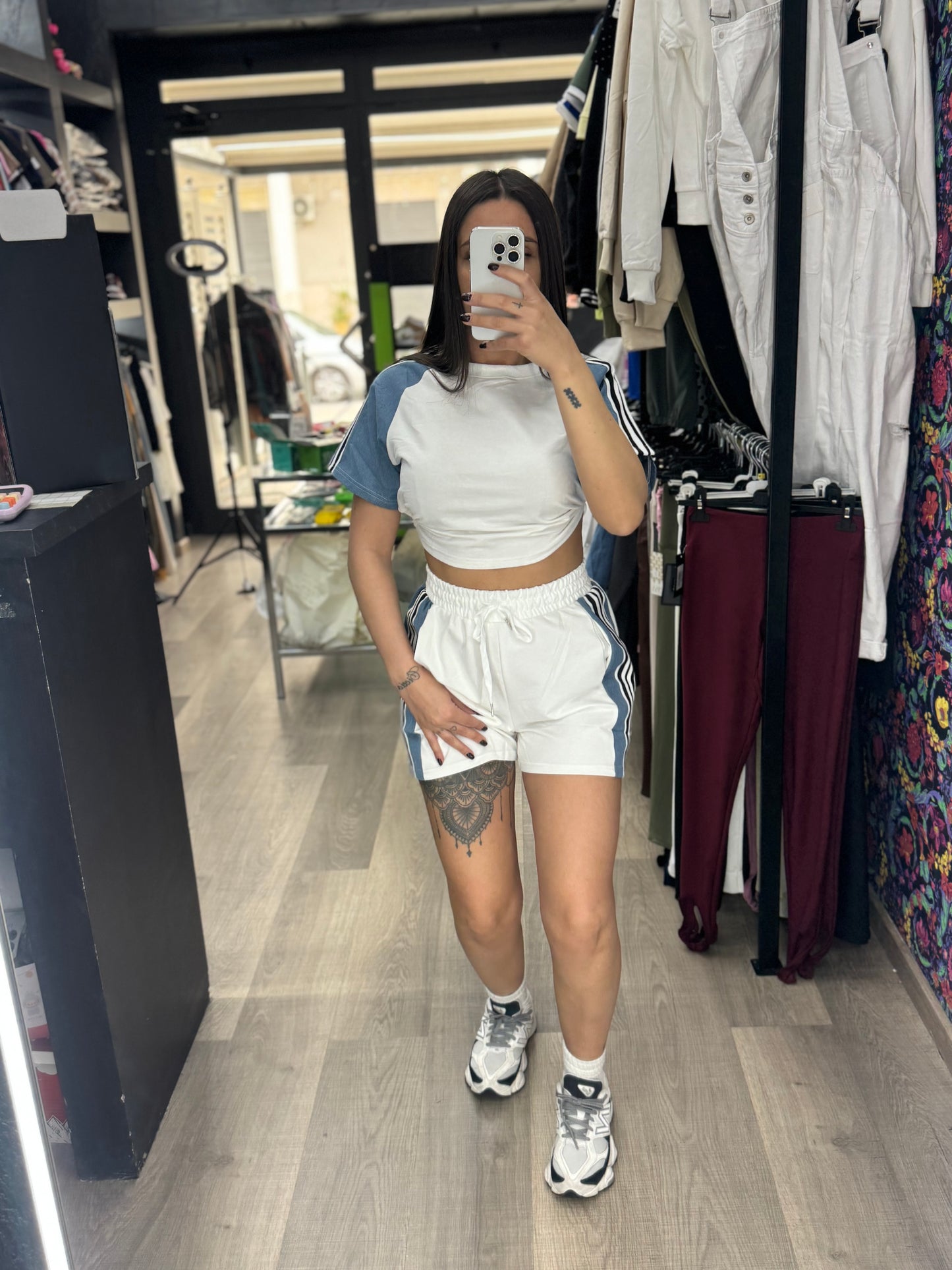 Coordinato denim bianco 116