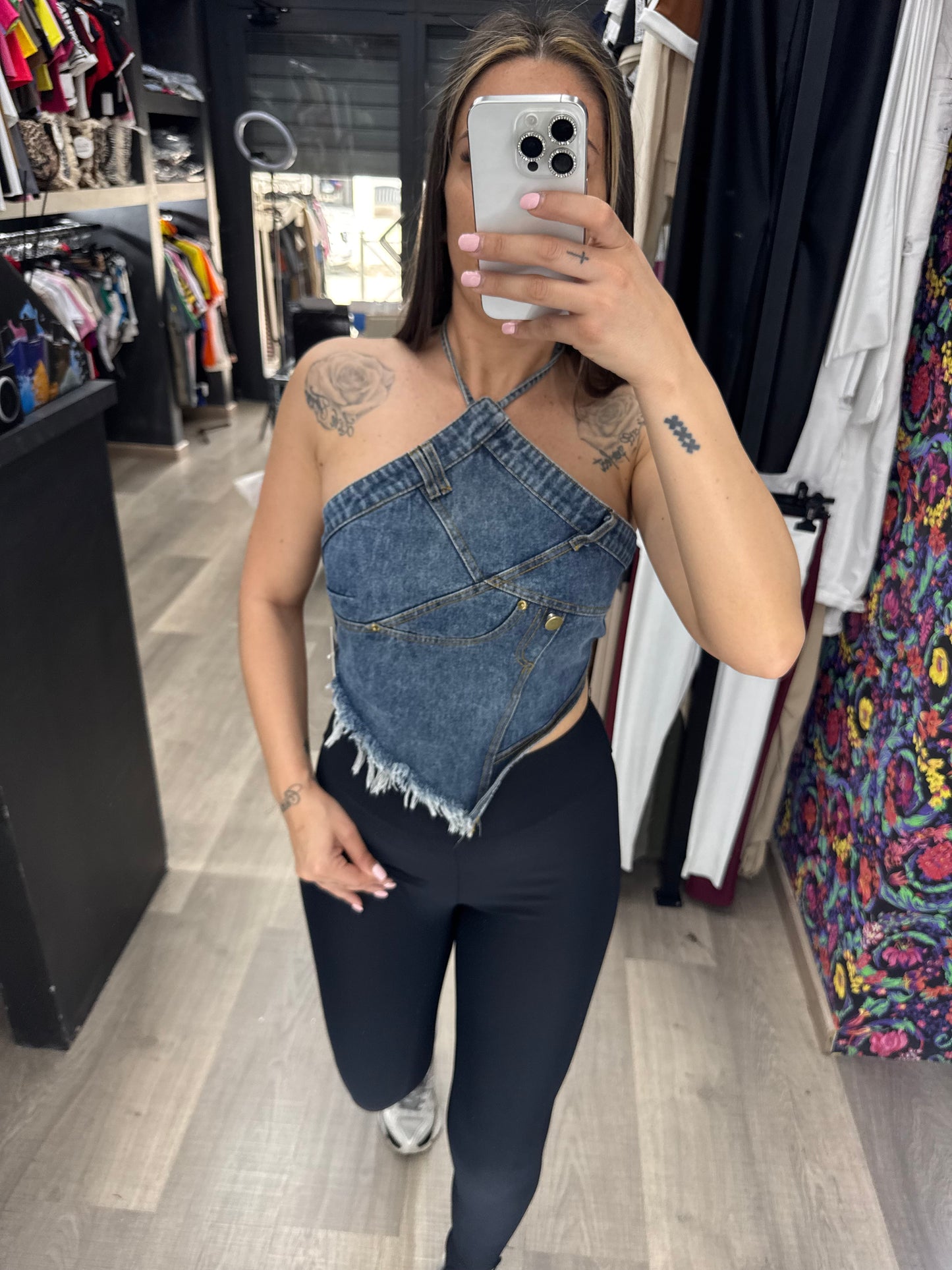 Top in denim 398