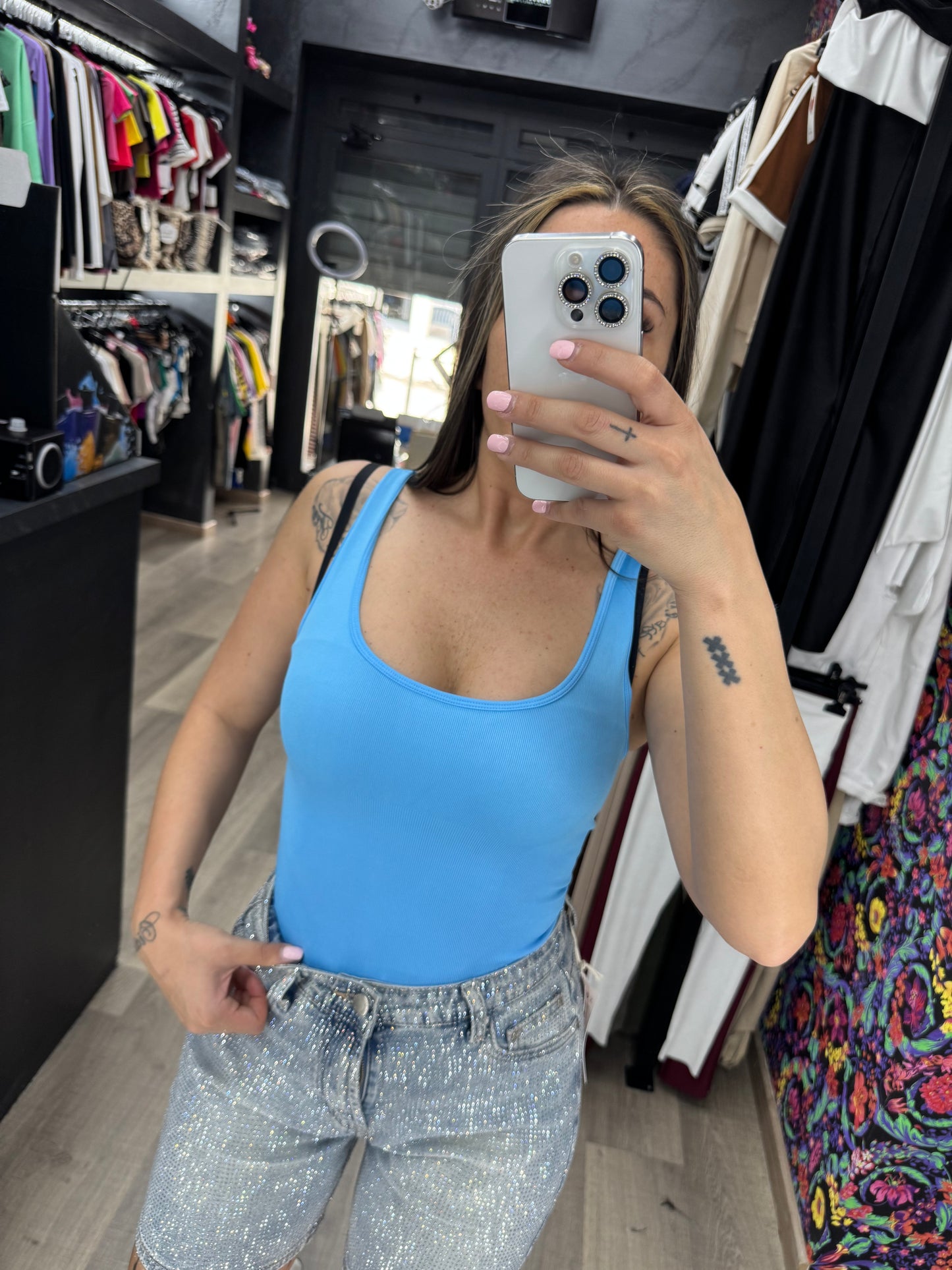 Body contenitivo a costine 386