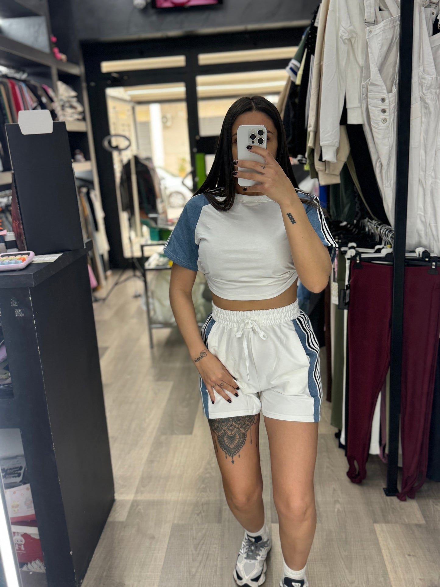 Coordinato denim bianco 116