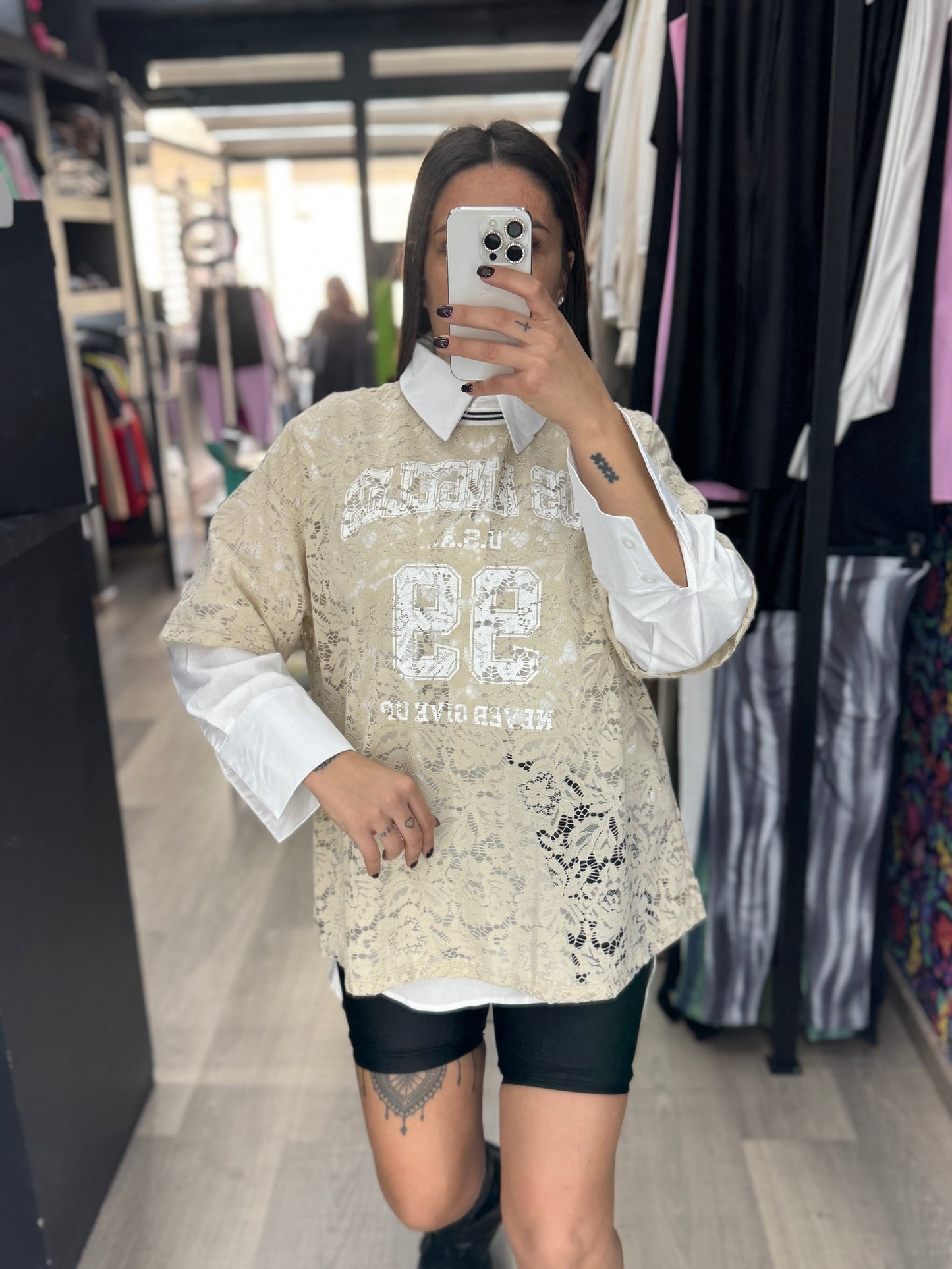 Maxi maglia los angeles con camicia 31