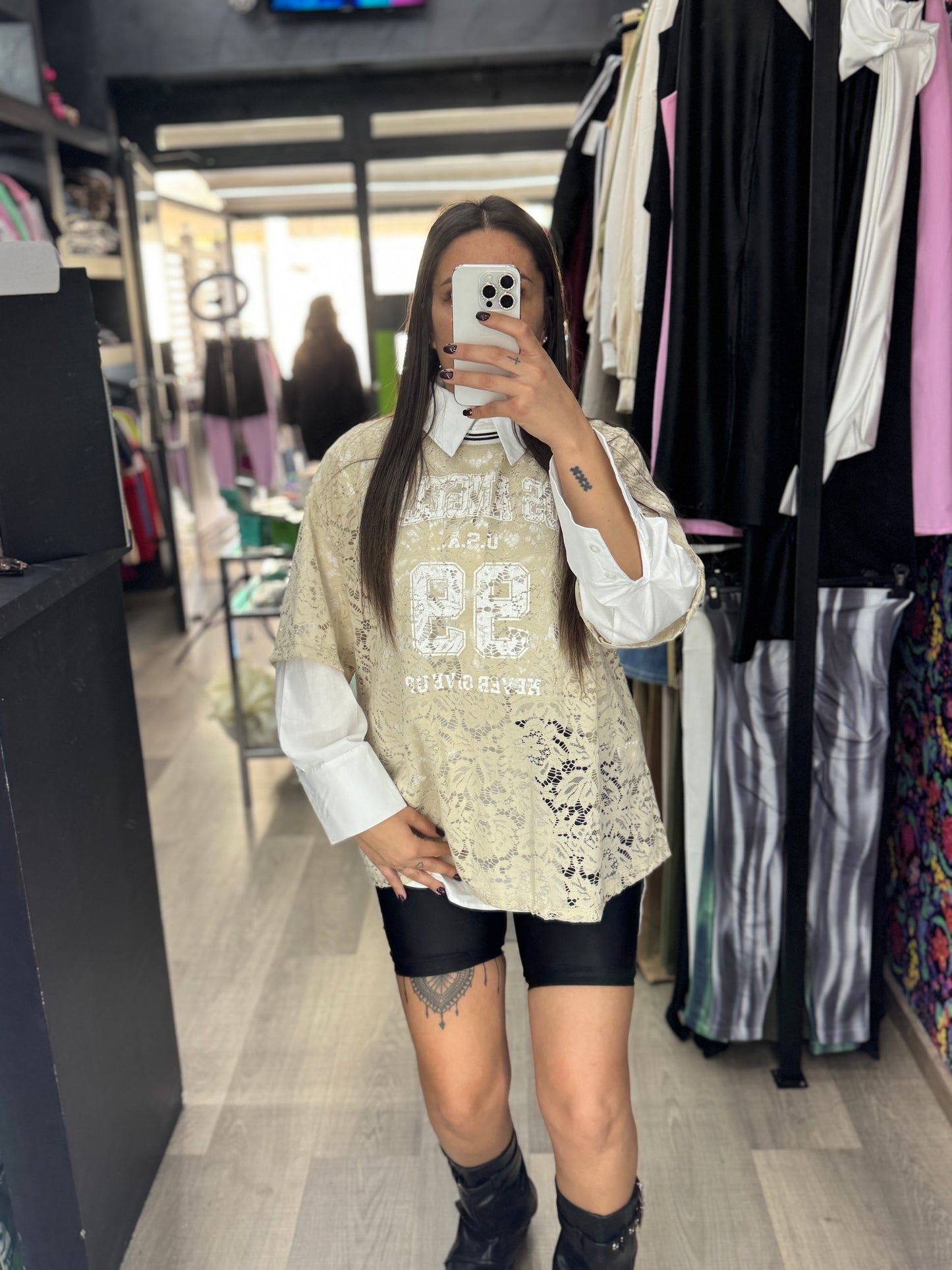 Maxi maglia los angeles con camicia 31