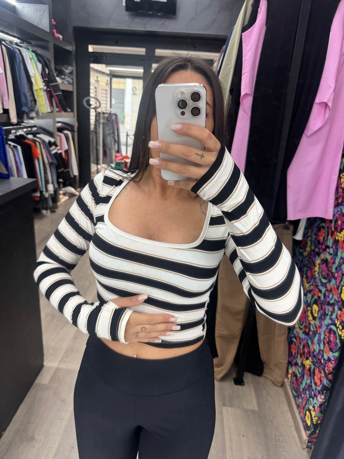 Top guanto righe 30