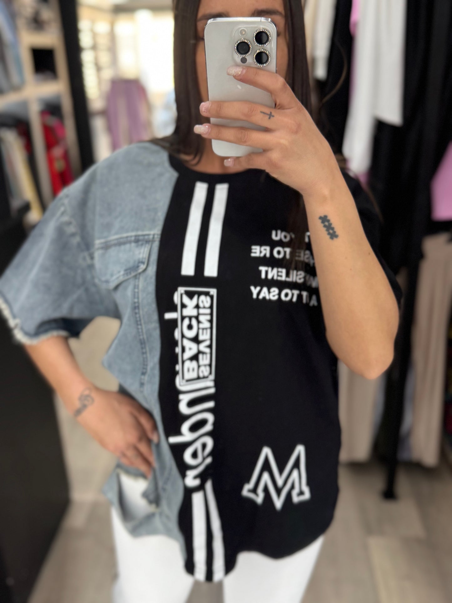 Magliettone in denim 36