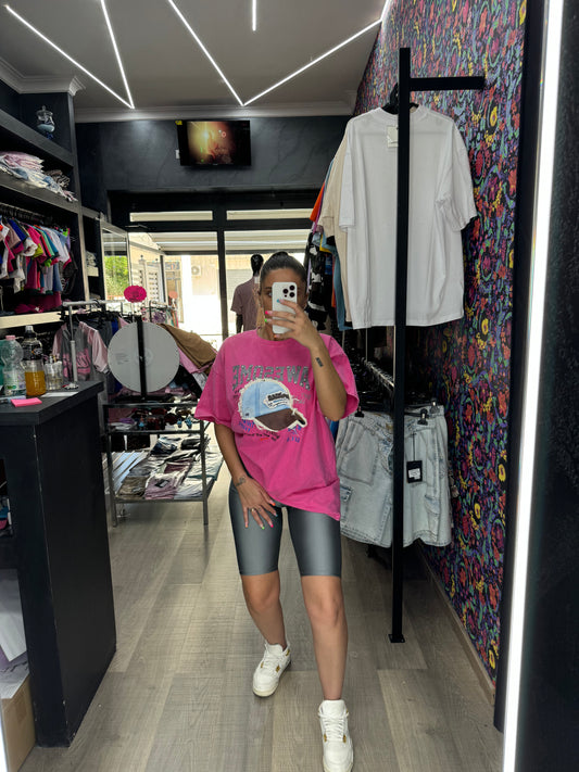 T shirt over pink