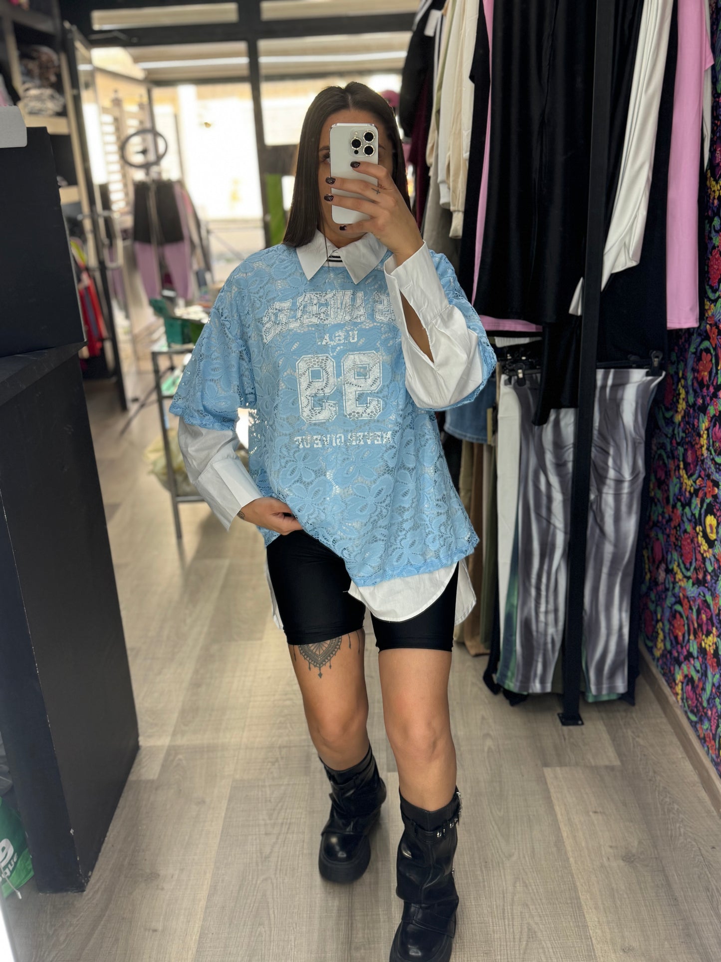Maxi maglia los angeles con camicia 31